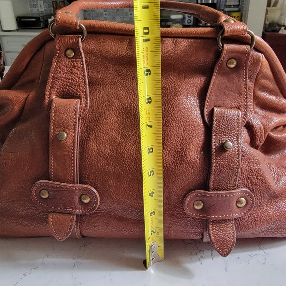 Corsia Italian Leather Satchel Bag Brown Distressed Vintage Style - Picture 4 of 12